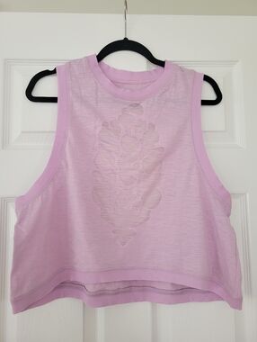 Free People Movement NWT Sleeveless Lavender Cutout Crop Tank Top - Women